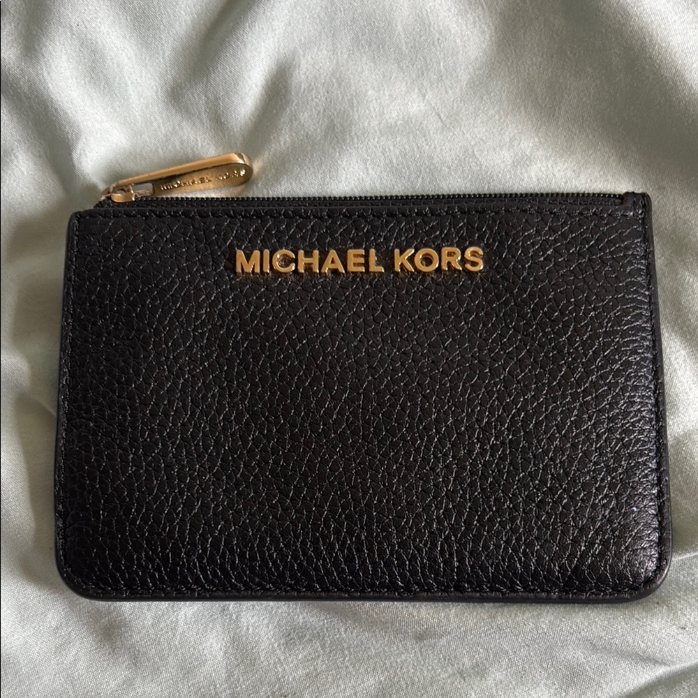 Michael Kors Black Textured Leather Clutch